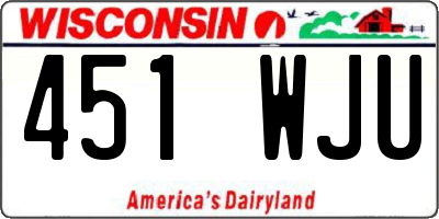 WI license plate 451WJU
