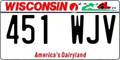 WI license plate 451WJV