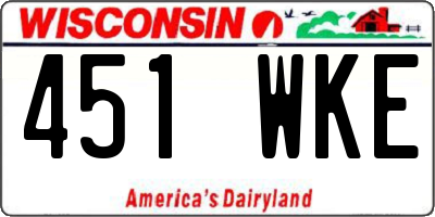 WI license plate 451WKE