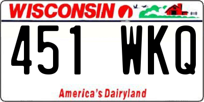 WI license plate 451WKQ