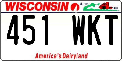 WI license plate 451WKT