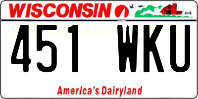 WI license plate 451WKU