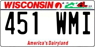 WI license plate 451WMI