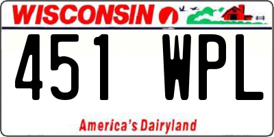 WI license plate 451WPL