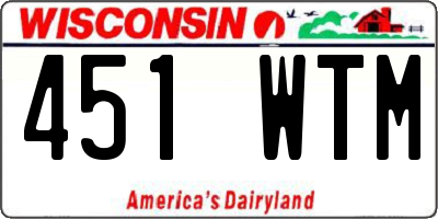 WI license plate 451WTM