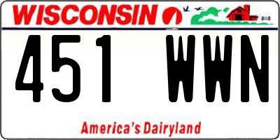 WI license plate 451WWN
