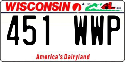WI license plate 451WWP