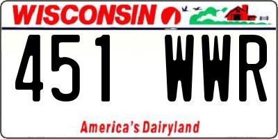WI license plate 451WWR