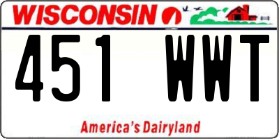 WI license plate 451WWT