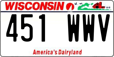 WI license plate 451WWV