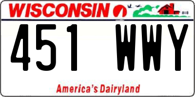 WI license plate 451WWY