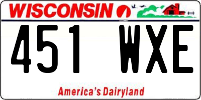 WI license plate 451WXE