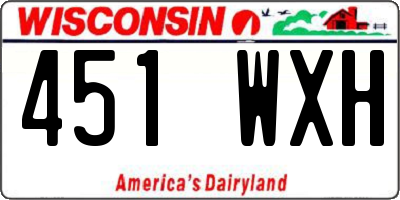 WI license plate 451WXH