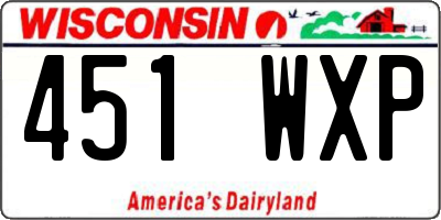 WI license plate 451WXP