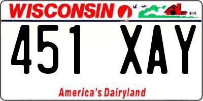 WI license plate 451XAY