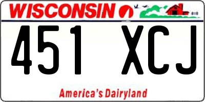 WI license plate 451XCJ