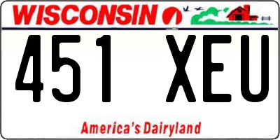 WI license plate 451XEU