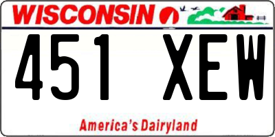 WI license plate 451XEW
