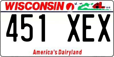 WI license plate 451XEX