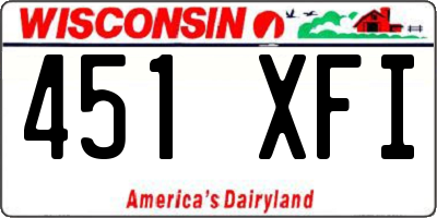 WI license plate 451XFI