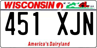 WI license plate 451XJN