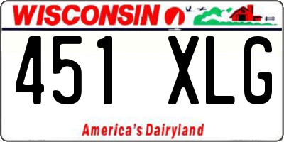 WI license plate 451XLG