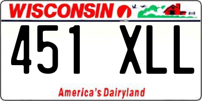 WI license plate 451XLL
