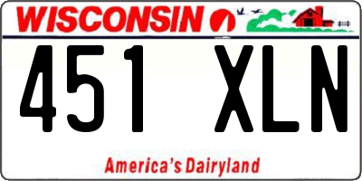 WI license plate 451XLN