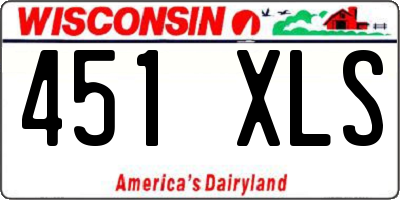 WI license plate 451XLS