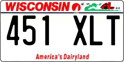 WI license plate 451XLT