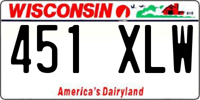 WI license plate 451XLW