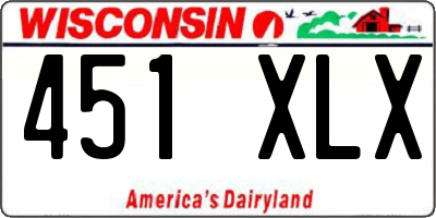 WI license plate 451XLX