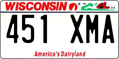 WI license plate 451XMA