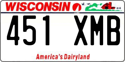 WI license plate 451XMB