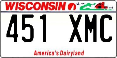 WI license plate 451XMC