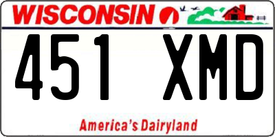WI license plate 451XMD