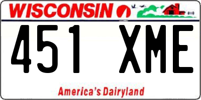 WI license plate 451XME