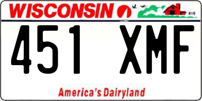 WI license plate 451XMF