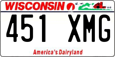WI license plate 451XMG