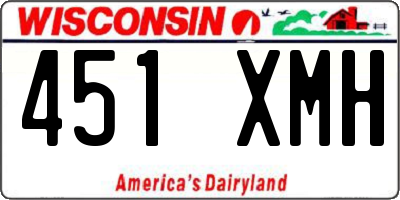 WI license plate 451XMH