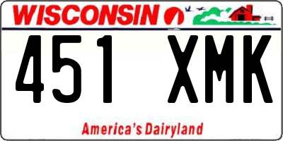 WI license plate 451XMK