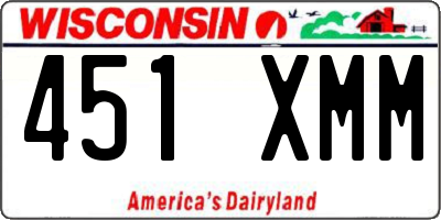 WI license plate 451XMM