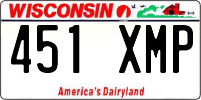 WI license plate 451XMP