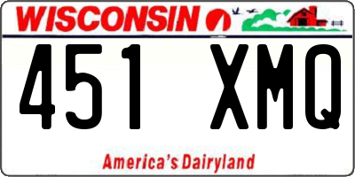 WI license plate 451XMQ
