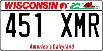WI license plate 451XMR
