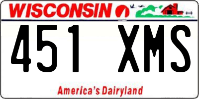 WI license plate 451XMS
