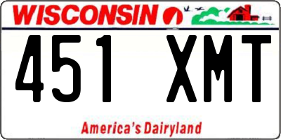 WI license plate 451XMT