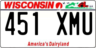 WI license plate 451XMU
