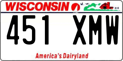WI license plate 451XMW