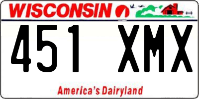 WI license plate 451XMX